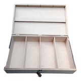 Caja De 42 X 25 X 9 , Incluye Candado, 4 Divisiónes,