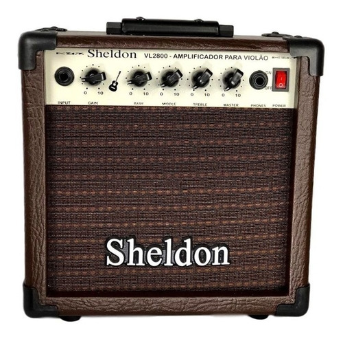 Amplificador Sheldon Vl2800 Para Violão  20w Cor Marrom 125v/250v