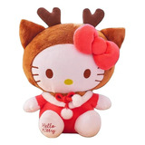 Peluche Hello Kitty Navidad Personaje Sanrio Felpa Suave Color Blanco