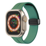 Pulseira Silicone Magnética Para Apple Watch 5 6 7 8 Ultra