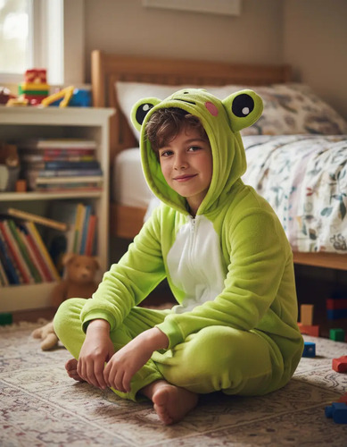 Pijama De Rana Tela Polar Calientita, Cómoda Y Afelpada Niño