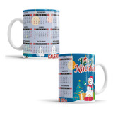 Taza Navideña Calendario Y Logo Personalizada 11oz Mod398