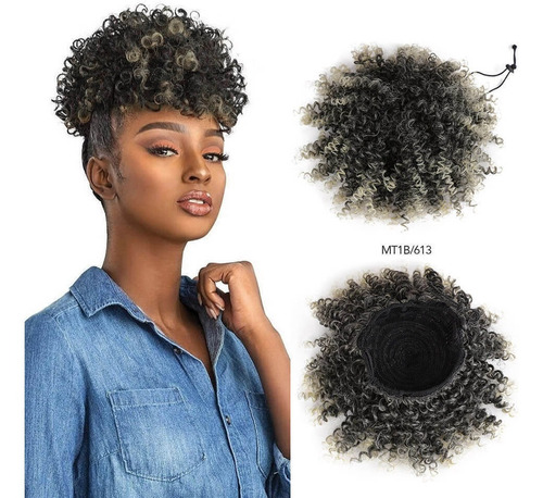 Pelo Rizado De Fibra Sintética Japonesa Afro Puff 15cm