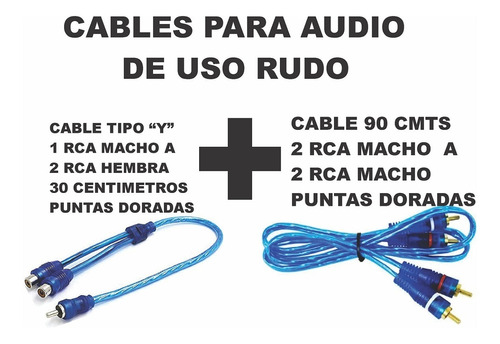 Paquete Cable Para Audio Uso Rudo Rca Tipo Y +cable 90 Cm