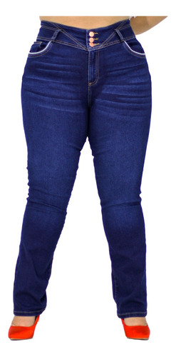 Pantalón Britos Jeans Mujer Curvy Recto Azul 501649