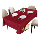 Toalha De Mesa 6 Lugares Tecido Jacquard 1,50x2m Vermelho