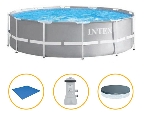 Piscina Intex 6.503l Estrutural Prism Filtro Capa E Forro Cor 110v