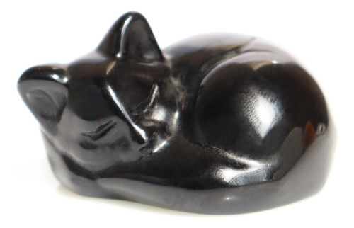 Wemeki Decoración De Gato Negro, 1 Figura De Gato De Obsid.
