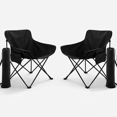 Sillas De Camping Playa Pesca Plegables Impermeables Set 2 Negro | Envío gratis