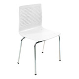 Silla Plástica Apilable Caño Cromado Cocina Comedor Hogar Anana De Fabrica - Estructura De La Silla Blanco