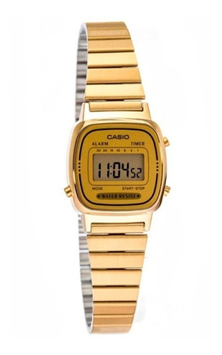 Reloj Casio Retro Dorado Dama La670wga-9df