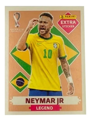 Estampa Messi Cr7 Neymar Mbappe Qatar22 Extra Sticker Bronce