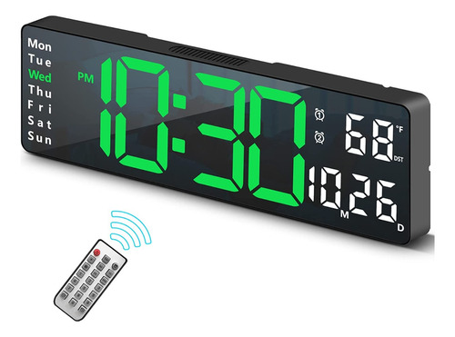 Reloj Digital De Pared Grande Con Pantalla Temperatura 32cm 