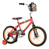 Bicicleta Infantil Huffy Hot Wheels R-16 Rojo Con Rueditas