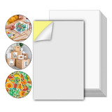 Papel Adhesivo Brillante Blanco Para De Imprimir 100 Pcs