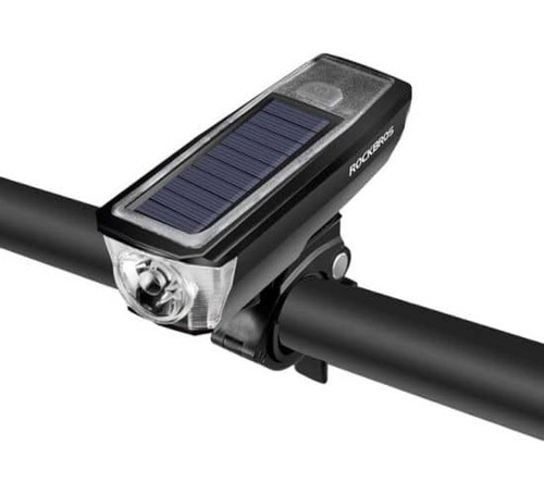 Luz Bici Recargable Solar + Pito Electrico 350 Lum Rockbros 