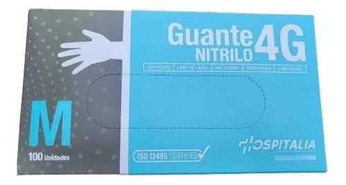 Guante Nitrilo 4g Hospitalia Caja De 100 Uni Talla S Azul