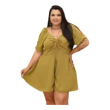 Moda Plus Size Macaquinho Verão Soltinho Confortavel G1 A G4