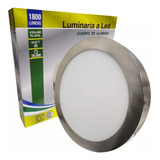 Plafón Led Circular 25w P/ Aplicar Color Plateado Luz Cálida