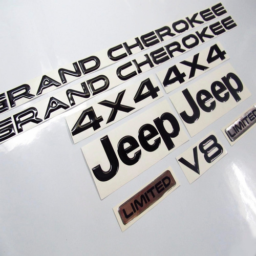 Grand Cherokee Limited Jeep Emblemas Kit Negro Calcomana Foto 2