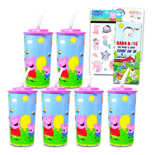 Peppa Pig Store [paquete De 6] Vasos Reutilizables De Peppa 