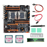 Placa Madre X99 De Doble Cpu, 2 Cpus Xe5 2620 V3+ddr4 4g Rec