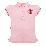 Camisa Polo Rosa Do Flamengo Infantil  Menina Oficial