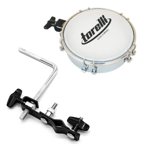 Tamborim Com Clamp Tt409 + Suporte Para Percussão Ta430