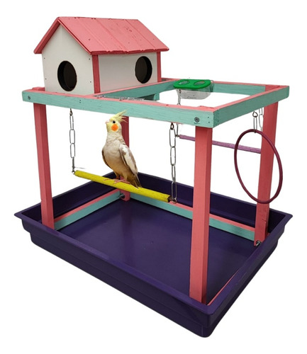 Brinquedo Para Aves De Madeira Playground Calopsita