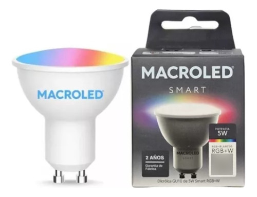 Lámpara Led Dicroica Wifi 5w Smart Rgb + Blancos Gu10 