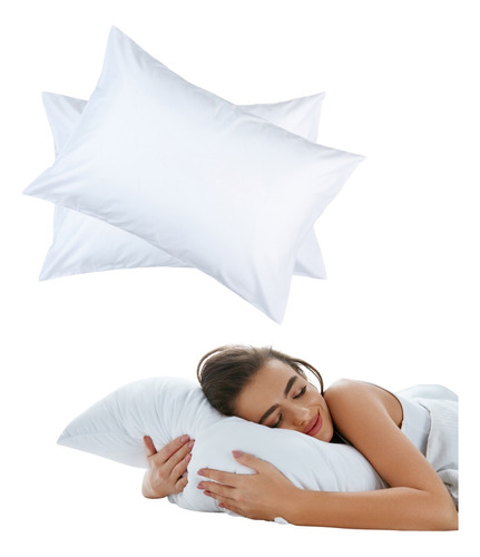 Almohadas Grandes De Algodon Siliconado Antialergicas Blanca