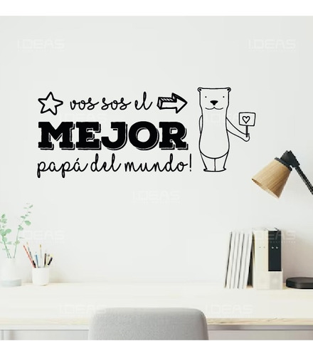 Vinilo Decorativo Frases El Mejor Papa Del Mundo 