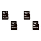 Kit Com 4 Cartão De Memória Hikvision 64gb Microsd C1 Hs-tf