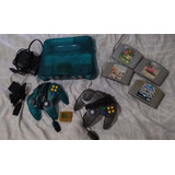 Nintendo 64 Azul Anis Com Acessórios 