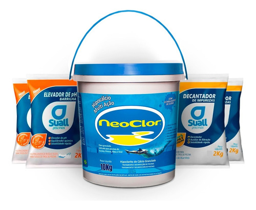 Cloro P/ Piscina Hipo 10kg+2 Sulfato+2 Barrilha