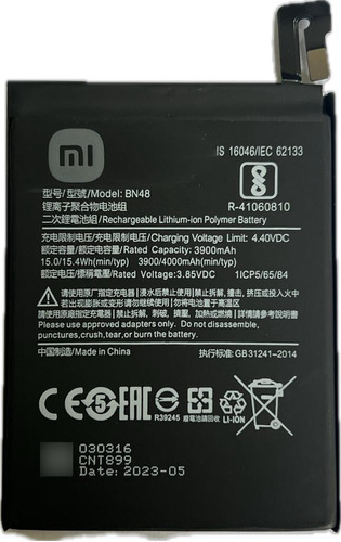 Flex Carga Bateria Bn48 Redmi Note 6 Pro M1806e7tg +nf +gara