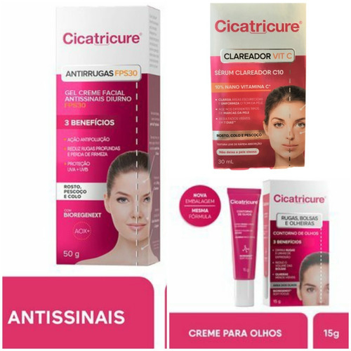 Cicatricure Antirugas Fps30, Serum Clareador E Contorno Olho