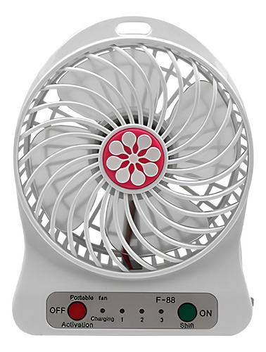 Ventilador Portatil Nisuta Nsfanur Recargable Usb Blanco F