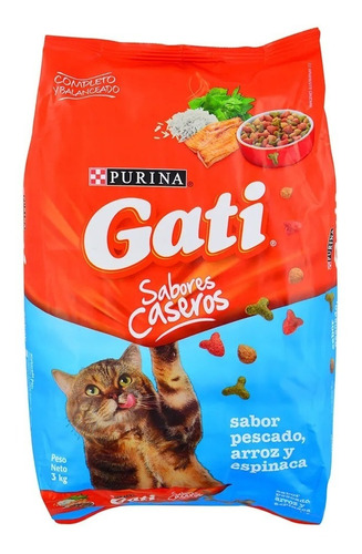 Gati Pescado Arroz Y Espinaca 3 Kg Alimento Envio Caba 