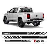 Kit Adesivo Faixa Lateral Traseira Vw Amarok 4motion Preto