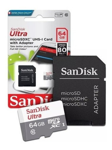 Kit 3 Cartão De Memória Micro Sd 64gb Sandisk Ultra Class 10