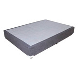 Base Para Cama Individual Moderna Box De Madera Y Lino Gris