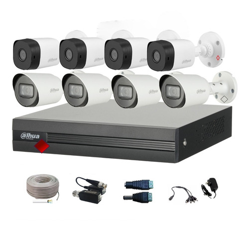 Kit 8 Camaras Bullet 2mp 4 Audio Dvr 1080p Lite Dahua Utp