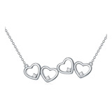 Sisgem Collar Con Corazón De Diamantes Naturales En Plata De
