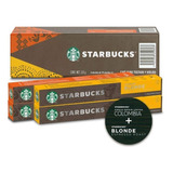 Cápsulas Café Starbucks Espresso Blonde 20pz + Colombia 20pz