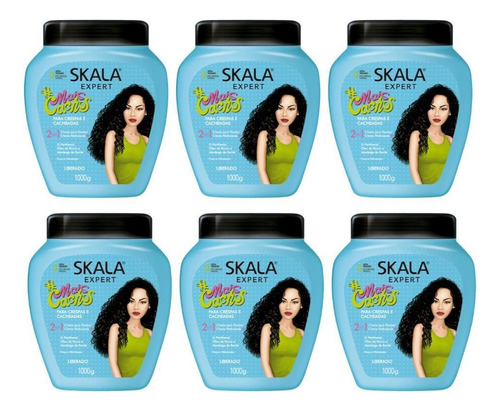 Kit 6 Máscara Creme Tratamento Mais Cachos Hidrata Skala 1kg