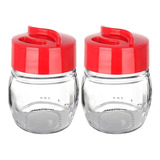 Pack 2 Saleros De Vidrio 80ml Titiz Bpa Free Rojo