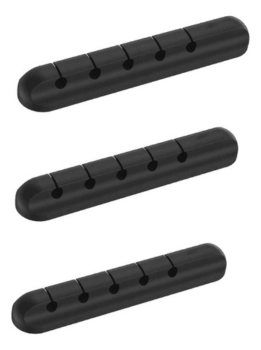 3x Organizador Quíntuple Cables Clip Soporte Adhesivo Sujeta