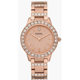 Reloj De Pulsera Fossil Oro Rosa Con Cristal