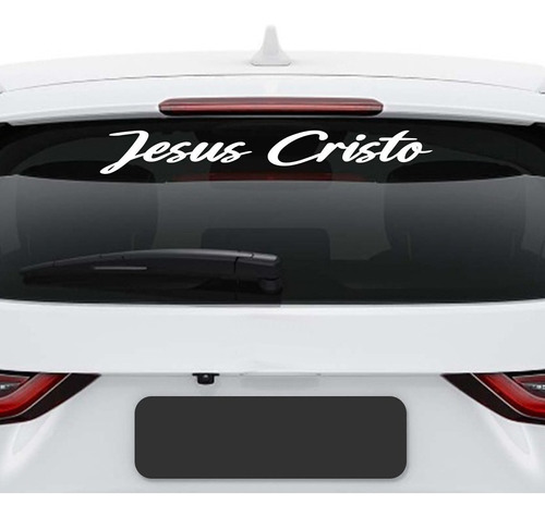 Adesivo Vidro Traseiro Jesus Cristo Frase Carro Automotivo